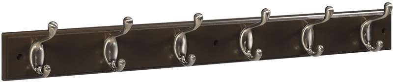 National Hardware 27 in. L Satin Nickel Wood Hook Rack 1 pk - Ace Hardware