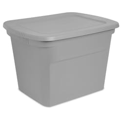 Sterilite 18 gal Gray Storage Tote 16-1/8 in. H X 23-1/2 in. W X 18-3/8 in. D Stackable