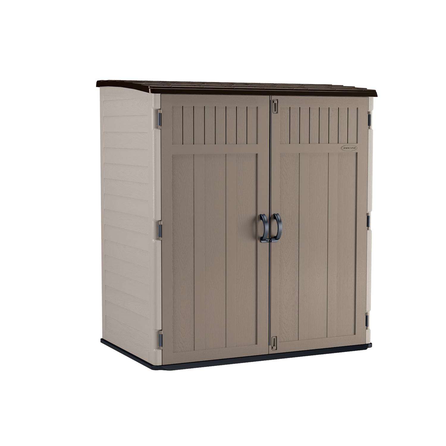Suncast 6 ft. x 3 ft. Plastic Vertical Pent Storage Shed with Floor Kit
