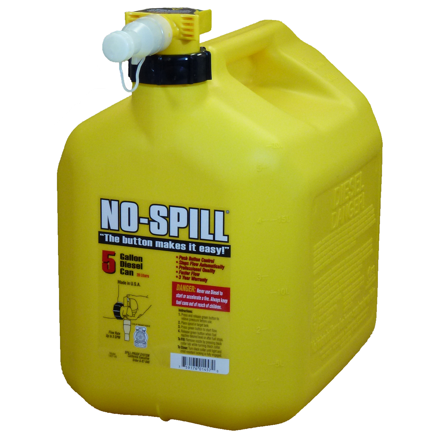 New Stens 5 Gallon Diesel Can 765-108 for No-Spill 1457