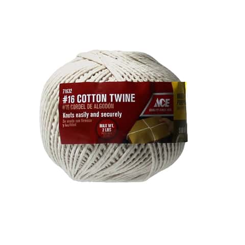 Ace #16 in. D X 510 ft. L White Wrapping Cotton Twine Ace #16 in. D X 510 ft. L White Wrapping Cotton Twine