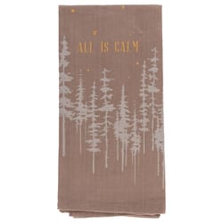 Karma Gray/Tan Cotton All is Calm Tea Towel 1 pk