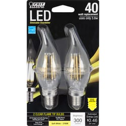 Feit C10 E12 (Candelabra) LED Bulb Soft White 40 Watt Equivalence 2 pk