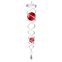 Spinfinity Designs Multi-color Stainless Steel 13.62 in. Silver/Red Twister Outdoor Spinner