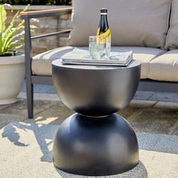 Glitzhome 17.75 in. H Black Fiberglass/MGO Plant Stand