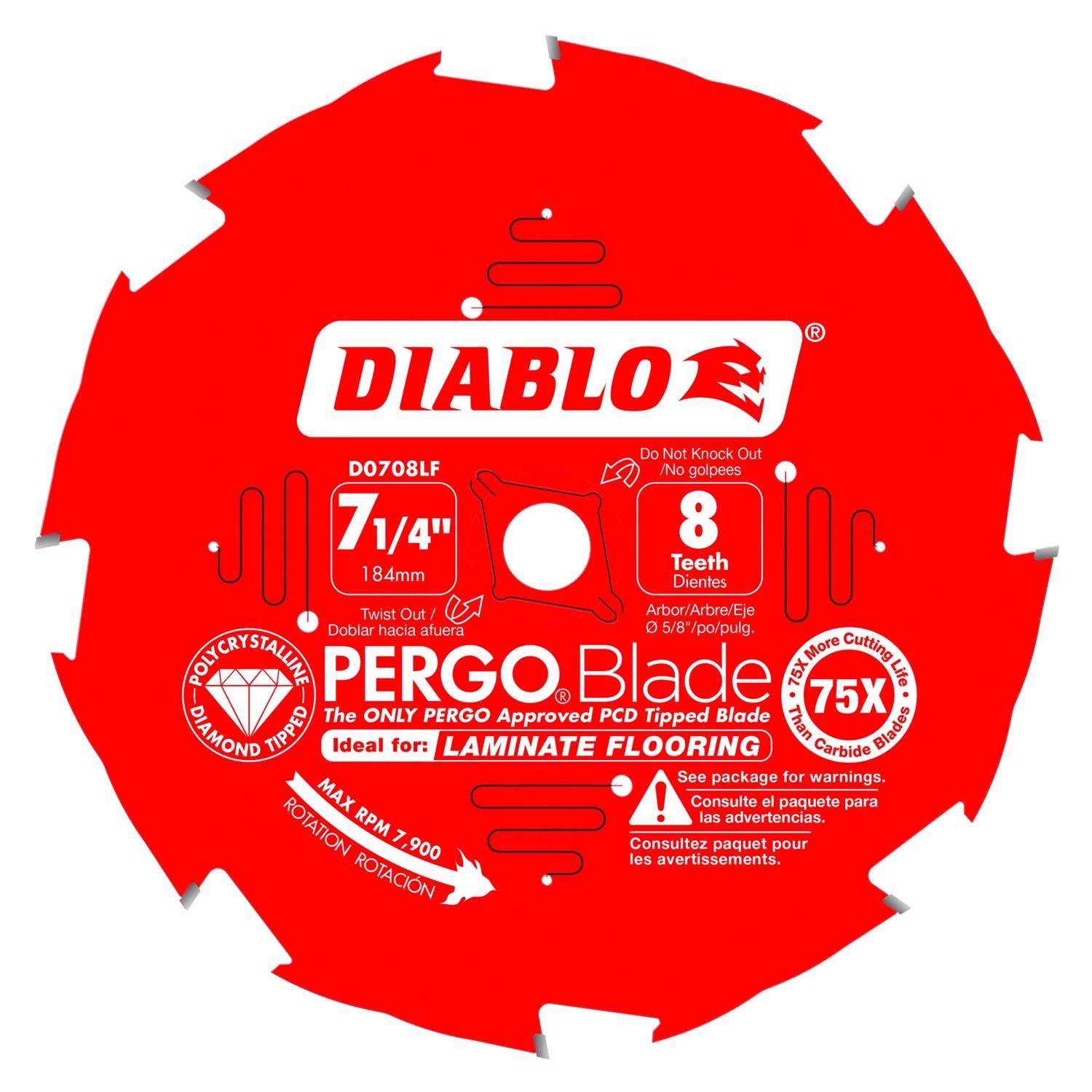 Diablo Pergo Blade 71/4 in. D X 5/8 in. Laminate Flooring PCD Circular