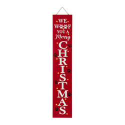 Glitzhome We Woof You a Merry Christmas 42 in. Porch Sign