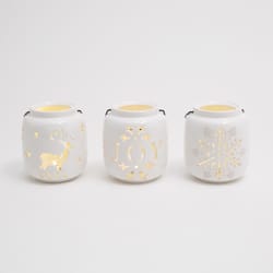 Gerson White Lighted Holiday Design Lantern 5 in.