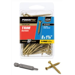 HILLMAN Power Pro No. 8 X 1-5/8 in. L Star Coarse Trim Screws 75 pk