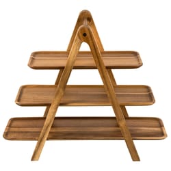 Toscana Serving Ladder Brown Acacia Wood Serveware 3 Tier Server 4 pk