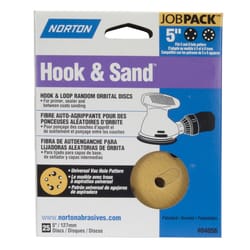 Norton Hook & Sand 5 in. Aluminum Oxide Hook and Loop A290 Sanding Disc 180 Grit Fine 25 pk