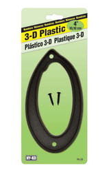Hy-Ko 4 in. Black Plastic Nail-On Number 0 1 pc