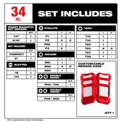 Milwaukee Shockwave Impact Duty Drill and Driver Bit Set Alloy Steel 34 pc