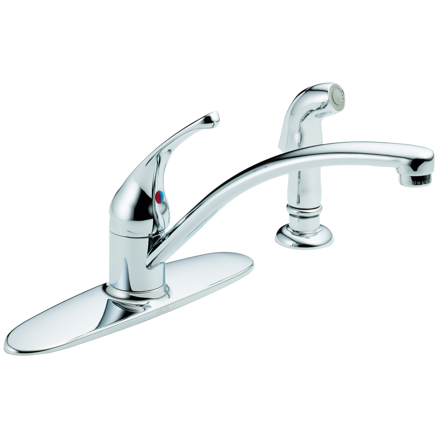 Delta One Handle Chrome Kitchen Faucet Side Sprayer Included