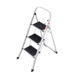 Hailo 45.6 in. H X 18.5 in. W X 1.97 in. D 330 lb. capacity 3 step Steel Folding Step Stool