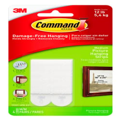 Command White Picture Hanging Strips 12 lb 4 pk