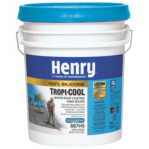 Henry 887 Tropi-Cool White 100% Silicone Reflective Roof Coating