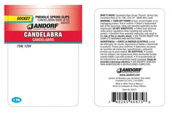 Jandorf Phenolic Candelabra Base Socket w/Spring Clips 1 pk