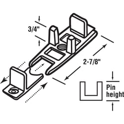 Prime-Line 1.38 in. D X 3 in. L Matte White Plastic By-Pass Guide 2 pc