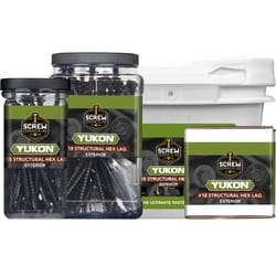Screw Products YUKON #18 in. X 6 in. L Hex Black Steel Lag Screw 1 pk