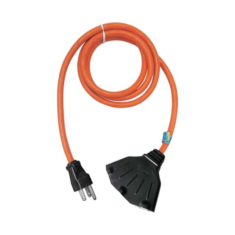 Ace Indoor or Outdoor 10 ft. L Orange Triple Outlet Cord 12/3 SJTW ...