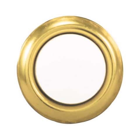 Heath Zenith Polished Brass Gold/White Metal Wired Pushbutton Doorbell Heath Zenith Polished Brass Gold/White Metal Wired Pushbutton Doorbell