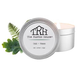The Rustic House Silver Oak/Moss Scent Travel Candle 4 oz