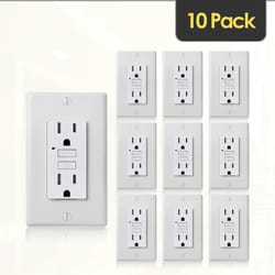 Faith 15 amps 125 V Duplex White GFCI Outlet 10 pk