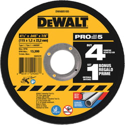 DeWalt 4-1/2 in. D X 7/8 in. Cutting/Grinding Wheel 5 pk