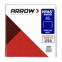 Arrow HT65 1 in. W X 3/4 in. L 16 Ga. Wide Crown Heavy Duty Staples 600 pk