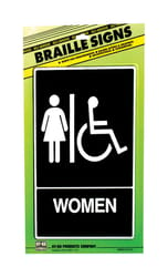 Hy-Ko English Black Informational Braille Sign 9 in. H X 6 in. W
