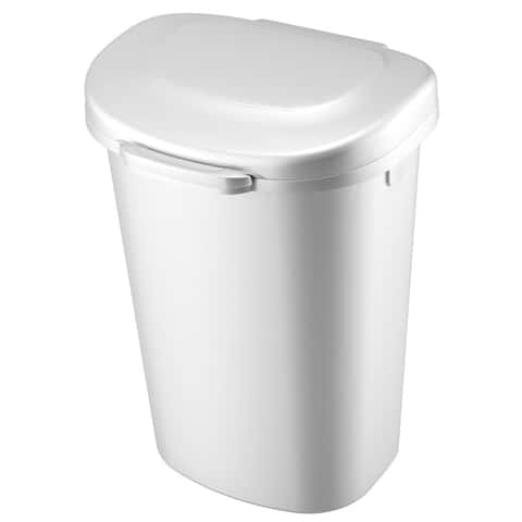 Rubbermaid 13-Gallons White Plastic Kitchen Trash Can with Lid Indoor in  the Trash Cans department at