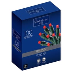 Celebrations Blue LED Micro/5mm Red 100 ct String Christmas Lights 24.5 ft.