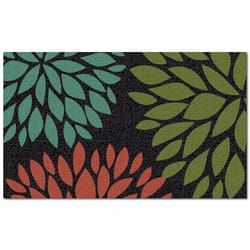 Americo Home Front Runner 18 in. W X 30 in. L Multi-Color Flowers Green Vinyl Door Mat