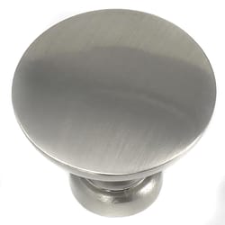 MNG Hardware Soho Round Cabinet Knob 1-1/6 in. D Satin Nickel 1 pk