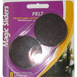 Magic Sliders Felt Self Adhesive Protective Pads Brown Round 2 in. W X 2 in. L 8 pk