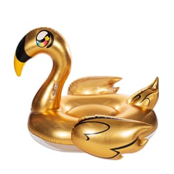 PoolCandy Gold PVC Inflatable Swan Pool Float