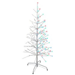 Holiday Bright Lights LED Warm White Lighted Birch Tree 48 in. Yard Decor