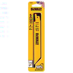 DeWalt 6 in. Bi-Metal Reciprocating Saw Blade 10 TPI 5 pk