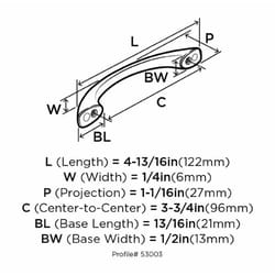 Amerock Allison Cabinet Pull 3-3/4 in. Satin Nickel 1 pk