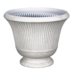 L&G Solutions 12.9 in. H X 16 in. D Polyresin Pedestal Urn Planter Stone