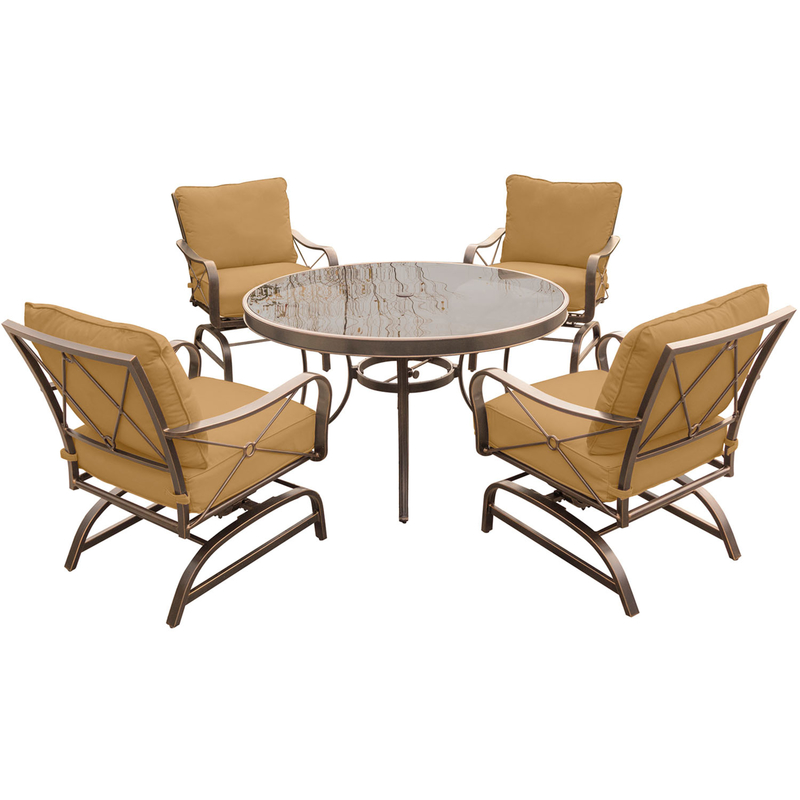 Photos - Garden Furniture Hanover Summer Nights 5 pc Brown Steel Traditional Dining Set Brown SUMRNG 