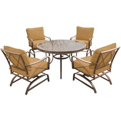 Hanover Summer Nights 5 pc Brown Steel Traditional Dining Set Brown