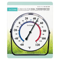 La Crosse Technology Thermometer with Bracket Metal/Plastic Multicolored 5 in.