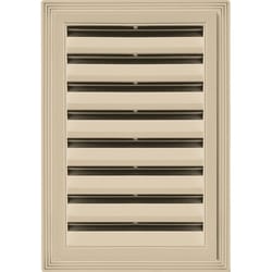 Builders Edge 12 in. W X 18 in. L Light Almond Copolymer Gable Vent