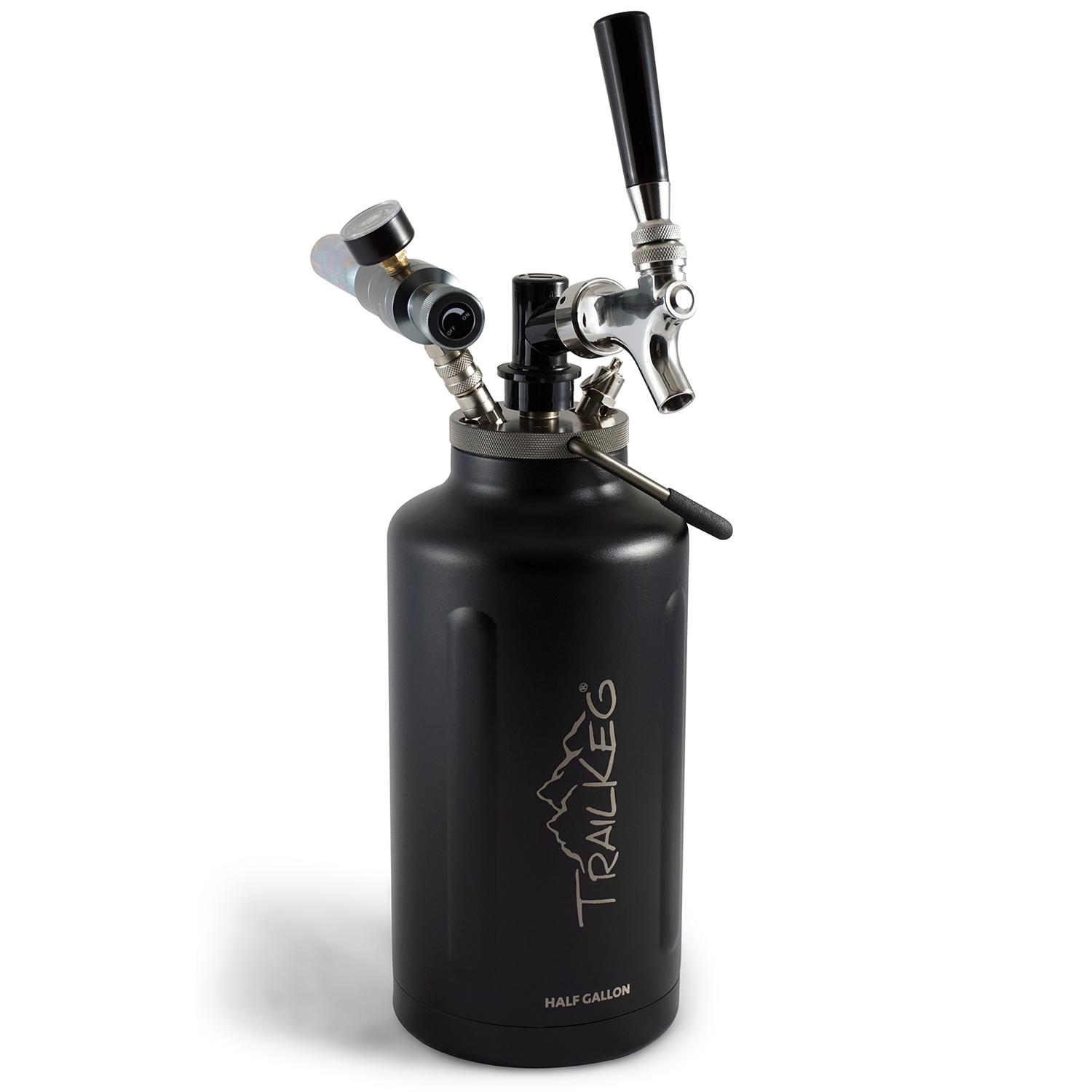 TrailKeg 64 oz Black Stainless Steel Beer Growler W/Tap Sansujyuku sansujyuku.com