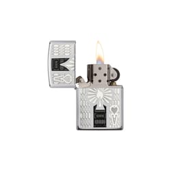 Zippo Black/Silver Intricate Spade Lighter 1 pk