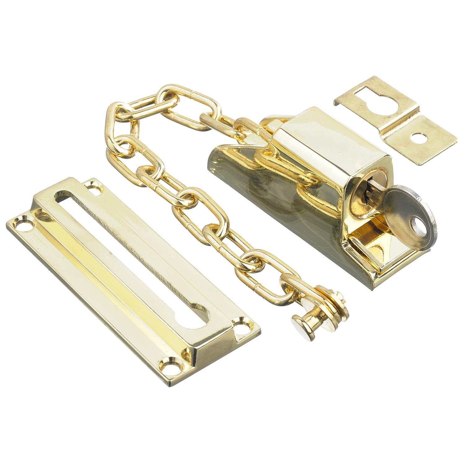 Ace 3.32 in. L Bright Brass Steel Keyed Chain Door Guard - 01-3016-135 - Door Hardware  sku 01-3016-135