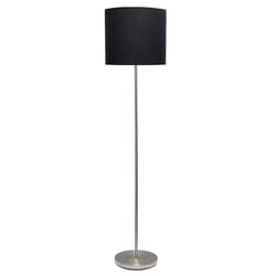 All The Rages Simple Designs 58.25 in. Brushed Nickel Black/Silver Floor Lamp