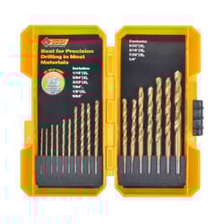 Steel Grip Titanium Drill Bit Set Straight Shank 17 pc